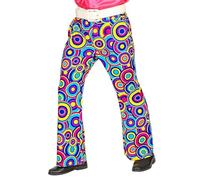 W WIDMANN MILANO Party Fashion - 70s Men's Trousers Flared Trousers Flower Power Disco Style Fancy Dress Costumes