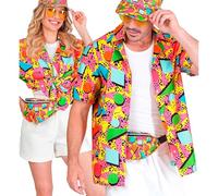 W WIDMANN MILANO Party Fashion 80er Jahre Fashion Hemd 80s Shirt, Funky Pink, S-M