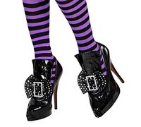 W WIDMANN MILANO Party Fashion - Adult Vinyl Witch Shoe Covers with Buckle and Decorations, Dark, Gothic, Vampires, Halloween, Carnival, Theme Parties