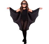 W WIDMANN MILANO Party Fashion - Bat Cape for Children, Black, Cape, Animal Costume, Fancy Dress, Halloween, Carnival
