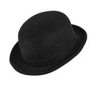 W WIDMANN MILANO Party Fashion - Black Melon Hat in Wool Look | Classic bowler hat for adults as an accessory for carnival, theme party, 20s or retro costumes