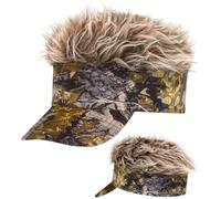 W WIDMANN MILANO Party Fashion - Camouflage Peaked Cap with Plush Hair | Unusual capy in camouflage pattern with wild plush hair for carnival, theme party, fun costumes