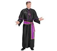 W WIDMANN MILANO Party Fashion - Cardinal Costume for Men, Church, Religious, Ecclesiastic, Carnival, Theme Parties, Size XXL, Black