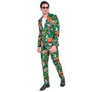 W WIDMANN MILANO Party Fashion - Casino Theme Suit for Men, 80s, 90s, Show, Carnival, Theme Parties, Size M, Green