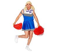 Widmann 11012447 Men's Cheerleader Costume, Blue/White, XL