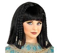 W WIDMANN MILANO Party Fashion - Cleopatra Wig with Decorated Braids for Girls, Egyptians, Queens, Ancient Times, Carnival, Theme Parties