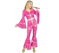 W WIDMANN MILANO Party Fashion - Costume 70s Disco Style Hippie Jumpsuit Dancing Queen Onesie Fancy Dress Costumes