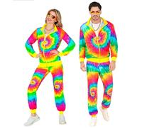 Widmann W MILANO Party Fashion - Costume Tracksuit, Rainbow Pattern, 80s Outfit, Jogging Suit for Carnival & Party