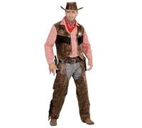 Western Cowboy Costume Set Shirt with Vest, Chaps, and Hat for Authentic Cowboy Look (S) Premium Quality Halloween Outfit Perfect for Role Play and Themed Parties Fun Western Apparel for Kids