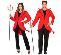 Widmann 60232 - Devil Costume, Red/Black, Unisex, for Adults, Halloween, Carnival. Themed Party, Multicoloured, L-XL
