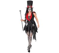 W WIDMANN MILANO Party Fashion - Dia de los Muertos Costume Dress with Hat Voodoo Priestess Magician Fancy Dress Halloween