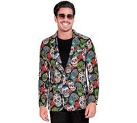 W WIDMANN MILANO Party Fashion - Dia de los Muertos Party Fashion Jacket for Men, Skulls, Skeletons, Halloween, Carnival, Theme Parties