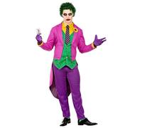 W WIDMANN MILANO Party Fashion - Evil Clown Costume for Men, Psycho, Killer Clown, Circus, Criminals, Horror, Jokers, Jesters, Halloween, Carnival, Theme Parties, Size XL