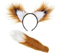 Widmann Fuchs 10017 Fox Costume Set for Adults, Headband with Ears and Tail, Animal, Fairy Tale, Theme Party, Carnival, Multicoloured, Standard Size