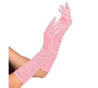 W WIDMANN MILANO Party Fashion Widmann 34314 Ruched Satin Gloves with Elastane Content, Rose, 1 Pair, Length 44 cm, Accessory, 20s, Theme Party, Carnival, Standard Size