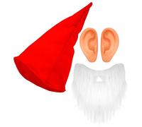 W WIDMANN MILANO Party Fashion - Gnome Costume Set, 3-Piece with Hat, Beard & Ears, Costume Accessory for Carnival