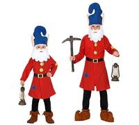 Widmann Gnome (Jacket, Belt, Hat With Beard) (128 cm / 5-7 Years) Red
