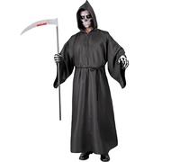 W WIDMANN MILANO Party Fashion - Grim Reaper Costume, Robe with Hood, Grim Reaper, Graveside, Halloween Fancy Dress