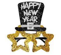 W WIDMANN MILANO Party Fashion - Happy New Year Glitter Glasses Adult Unisex, Holidays, Celebrations, Funny, Carnival, Theme Parties, Gold Color
