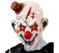 W WIDMANN MILANO Party Fashion - Killer Clown Mask with Mini Hat Adult Horror Face Mask Accessory Halloween