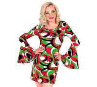Invalid EAN Widmann 48754 Adult Costume The 70s Groovy Style Dress, Flower Power, Hippie, 70s, Theme Party, Carnival, Women, Multicoloured, XL