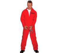 W WIDMANN MILANO Party Fashion - Kostüm Häftling, Overall und Handschellen, Gefangener, Sträfling