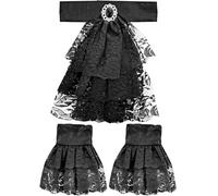 W WIDMANN MILANO Party Fashion - Lace Jabot with 2 Cuffs, Accessory Set, Accessory for Carnival Costumes
