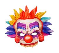 W WIDMANN MILANO Party Fashion - Mask Killer Clown Chinless Eye Mask Crazy Fun Maker Accessory Halloween Carnival | Fabric mask in horror clown look for Halloween, carnival, theme party, horror costumes