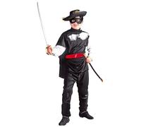 W WIDMANN MILANO Party Fashion - Masked Bandit Hero Costume for Boys, Knights, Fantasy, Fairy Tales, Carnival, Theme Parties, Size 116 cm / 4-5 Years, Black