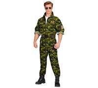 W WIDMANN MILANO Party Fashion - Men's Fighter Jet Pilot Costume, Jumpsuit, Aviation, Soldier, Military, Carnival, Theme Parties