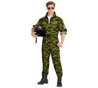 W WIDMANN MILANO Party Fashion - Men's Fighter Jet Pilot Costume, Jumpsuit, Aviation, Soldier, Military, Carnival, Theme Parties