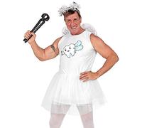 Widmann 48633 Tooth Fairy Costume, Dress with Tutu, Wings and Headpiece, for Men, Carnival, Theme Party, Multicoloured, M-L