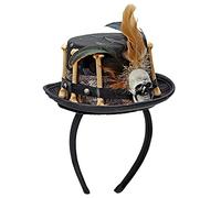 W WIDMANN MILANO Party Fashion - Mini Voodoo Cylinder for Women, with Headband, Skulls, Skeletons, Halloween, Carnival, Theme Parties