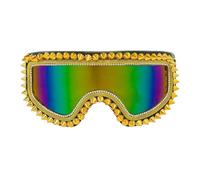 W WIDMANN MILANO Party Fashion - Mirrored ski goggles with studs and rhinestones, accessory carnival, fun goggles for après-ski party, festival