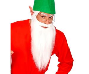 W WIDMANN MILANO Party Fashion - Multi-Character Long Beard with Moustache, for Adults, Gnomes, Goblins, Elves, Fantasy, Fairy Tales, Carnival, Halloween, Theme Parties, White