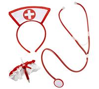 W WIDMANN MILANO Sexy Nurse Costume Set - headpiece, garter with syringe, stethoscope