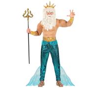 W WIDMANN MILANO Party Fashion - Poseidon Costume for Men, Marine World, Fantasy, Fairy Tales, Muscular, Roman and Greek, Gods and Goddesses, Carnival, Theme Parties, Size L