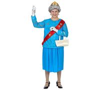 WIDMANN 85863 Men’s Novelty British Queen Costume. Perfect for Stag Do’s, Royal Party and Halloween