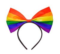 W WIDMANN MILANO Party Fashion - Rainbow Bow Headband, Unisex Costume Accessory for Pride, Carnival & Festival