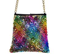 Widmann 10018 Reversible Sequins Rainbow/Gold, Retro, Accessory, Theme Party, Carnival, Multicoloured, Standard Size