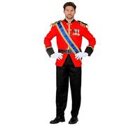 Widmann 23570 Royal Prince Costume, Jacket with sash, Trousers, Belt, Gloves, Uniform, Theme Party, Carnival, Fancy Dress, Multicoloured, XXL