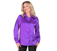 W WIDMANN MILANO Party Fashion - Satin Blouse for Women, 70s Disco Fever, Retro Style, Schlagermove, Party Shirt, Women's Shirt