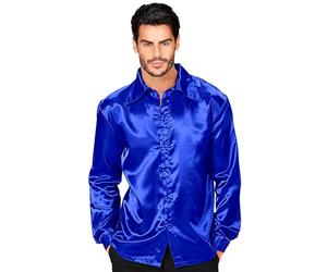 W WIDMANN Milano Party Fashion - Satin Hemd für Herren, 70er Jahre Disco Fever, Retro Style, Schlagermove, Party Shirt