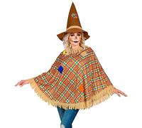 W WIDMANN MILANO Party Fashion - Scarecrow Poncho and Hat for Women, Pumpkins, Halloween, Carnival, Theme Parties