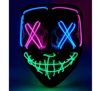 W WIDMANN MILANO Party Fashion - Scary LED Mask, Luminous Face, Psychopath, Demon, Halloween