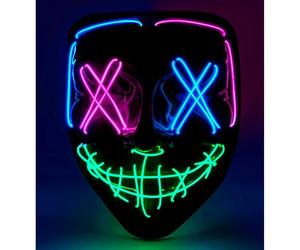 W WIDMANN MILANO Party Fashion - Scary LED Mask, Luminous Face, Psychopath, Demon, Halloween