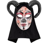 W WIDMANN MILANO Party Fashion - Scary Mask with Hood Adult Demon Costume Accessory Halloween
