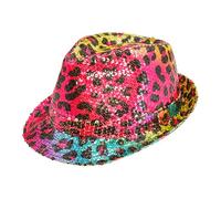 W WIDMANN MILANO Party Fashion - Sequin Fedora Hat in Various Colours and Patterns, Fancy Dress Accessory