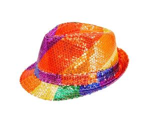 W WIDMANN MILANO Party Fashion - Sequin Fedora Hat in Various Colours and Patterns, Fancy Dress Accessory