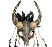 W WIDMANN MILANO Party Fashion - Shaman Mask Bull Skull with Feathers, Accessory for Viking Costumes, Carnival